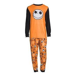 Nightmare Before Christmas Jack Skellington Men's Pajama Set, Orange - Picture 1 of 5