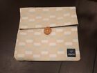 Pipette Cosmetic Makeup Designer Bag Pouch Beige Blue White 7.5” X 7.5” NEW