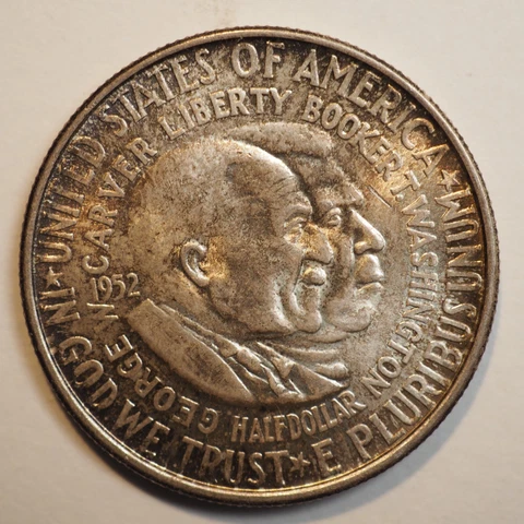 1952 P Washington-Carver Commemorative Silver Half Dollar - FREE SHIPPING! A4009 Cover