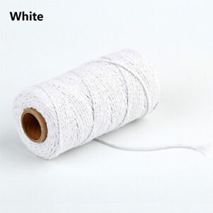 2mm 100 Yards Macrame Cord Cotton Thread Rope Twisted Braided String DIY Crafts
