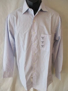 Arrow Cotton Blend 14 ½ Neck 32/33 Hazy Blue Striped Classic Fit Shirt SR$45 NEW - Picture 1 of 3