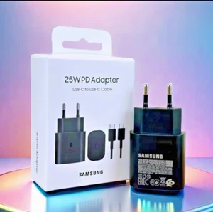 SAMSUNG SUPER FAST CHARGER TYPE -C 25 W FOR GALAXY& S- series BLACK NEW - Picture 1 of 11