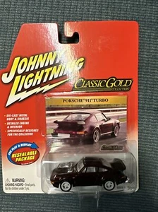 Porsche 911 Carrera Johnny 1986 ruedas blancas Lightning clásico dorado marrón - Imagen 1 de 12