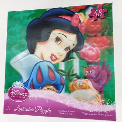 Rompecabezas Lenticular Princesa Disney 48 piezas Blancanieves Bella Aurora Cenicienta Foto 1 de 4