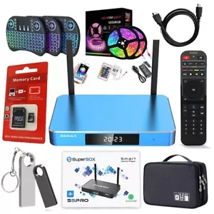 SuperBox S5 Max Bonus Bundle w/USB, Thumb Drive, Light Strip, Mini Keyboard, etc - Picture 1 of 7