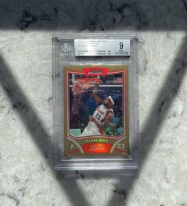 2008-2009 Bowman Chrome #3 LeBron James Gold Refractor /50 BGS 9 MINT RARE CAVS