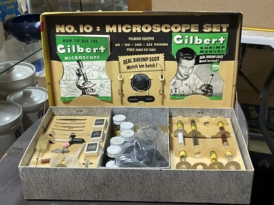 JUEGO DE MICROSCOPIO GILBERT VINTAGE CHILD SCIENCE 1938 con POLAROID JUNIOR casi como nuevo Foto 1 de 4