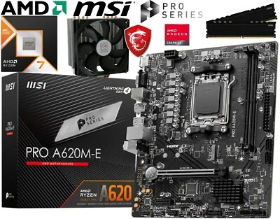 Aufrüstkit PC Bundle AMD Ryzen 7 9800X3D bis 64GB DDR5 mit TPM 2.0 MSI PRO A620M - Bild 1 von 4