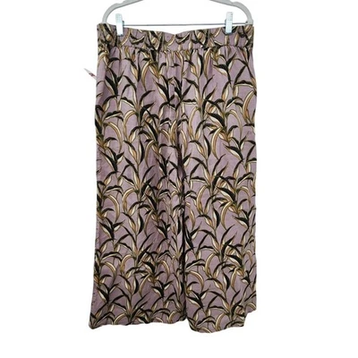 New NWT Tahari 100% Linen Wide Leg Pull On Purple Pants XL Casual Comfort - Image 1 of 4
