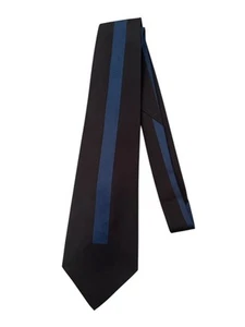 Vtg 90s Romeo Gigli Striped Black w Blue 4" Silk Tie Made in Italy Minimalist - Picture 1 of 4