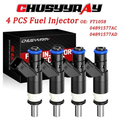 4x NUEVO Inyector de combustible de actualización para Chrysler Sebring 2007-2010 2,4 L L4 # 4891577AC Foto 1 de 4