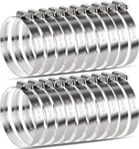 20 Pack 3 Inch Hose Clamp, Stainless Steel Hose Clamps for 2 Inch to 3 Inch Hose - Picture 1 of 12