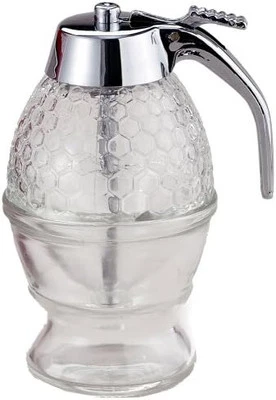 Dispensador y soporte de miel y jarabe de vidrio transparente Mrs. Andersons No Mess Foto 1 de 4
