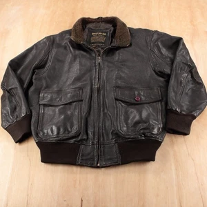 SPORTYS PILOT SHOP G-1 goat skin leather flyers flight bomber jacket MEDIUM tag - Picture 1 of 9
