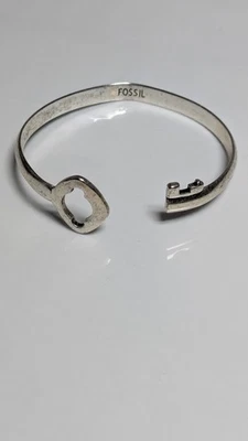 Fossil Bent Skeleton Key Bracelet Silver Color - Image 1 of 3