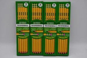 Ticonderoga Wood Cased Pencils, Pre-Sharpened #2 HB Soft Yellow 48 Ct FREE SHIP - Picture 1 of 3