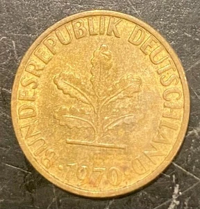 (2) German 5 Pfennig Coins; 1970 & 1972 - Picture 1 of 4