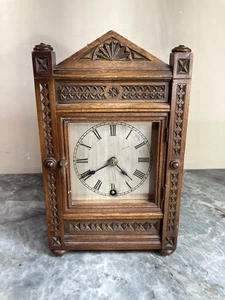 Antike Winterhalder Hofmeier Eiche Kaminuhr, um 1890-1910 for parts as is - Bild 1 von 11