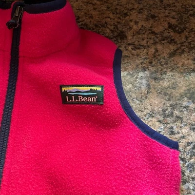 L.L. Bean Kids Mountain Classic Fleece Vest Hot Pink Full Zip Layering Top S 8 - Image 1 of 4