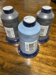 Embellish By RNK Embroidery Thread Lot Of 3 Spools..1100 Yards Each-Grey & Blue - Picture 1 of 7