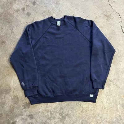 Sudadera De Colección Tultex Cuello Redondo En Blanco Para Hombres XL Azul Años 80 Raglán Desteñida Hecha en EE. UU. Foto 1 de 4