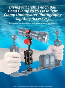 diving fill light fixing clip YS bracket for diameter 30-32mm flashlight - Imagen 1 de 20