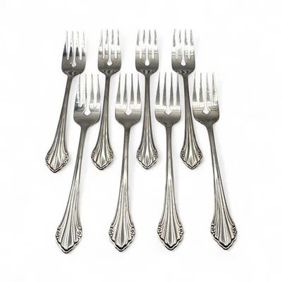 Oneida Stainless Bittersweet / Repose Salad Fork Floral Rogers 6-7/8 8Pc Set - Image 1 of 4