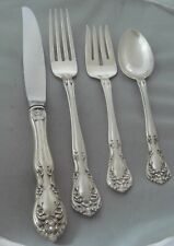 Alvin Chateau Rose Sterling Silver Four Piece DINNER SIZE Setting Modern Blade