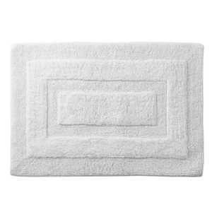 17 In. X 24 In. White Textured Border Cotton Machine Washable Bath Mat - Picture 1 of 6