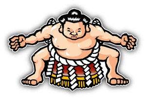 Sumo Wrestler Car Bumper Sticker Decal 5'' x 3'' - Picture 1 of 1