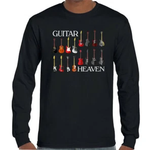 Guitar T-Shirt Heaven Mens Funny Guitarist Electric Acoustic Bass Rock Music - Picture 1 of 10