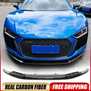 DRY Carbon Fiber Front Bumper Lip Spoiler Splitter For Audi R8 V10 Gen 2 2016-19 - Picture 1 of 18