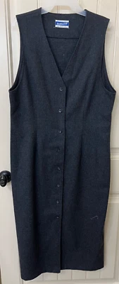Vintage 90s Pendleton Academia Jumper Shift Dress Grey Virgin Wool size 10 (M) - Image 1 of 3