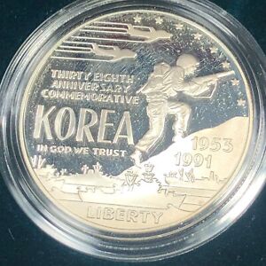 1991-S -  Korean War Memorial Commemorative Proof Silver Dollar Coin Set