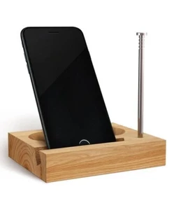 Genuine Fred Wood Desk Caddy Phone Holder & Nail Shaped Pen Christmas Gift Him - Picture 1 of 6