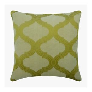 Decorative Throw Pillow Case Green 16"x16", Couch Decor Silk - Trellis Weave