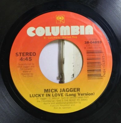 Rock 45 Mick Jagger - Lucky In Love (Long Version) / Running Out Of Luck On Colu - Image 1 of 2
