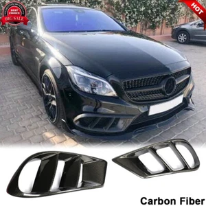 For Benz W218 CLS400 550 Sport REAL CARBON Front Bumper Grill Fog Air Vent Cover - Afbeelding 1 van 12