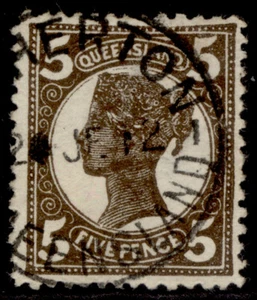 AUSTRALIA - Queensland EDVII SG295a, 5d sepia, FINE USED. Cat £27. CDS - Picture 1 of 1