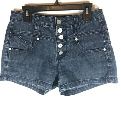 Шорты женские Almost Famous Always Fabulous Junior 3 синие на пуговицах - Изображение 1 из 4