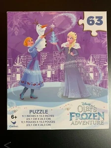 Disney Frozen Puzzle Olaf's Frozen Adventure 63 Teile 9,1" x 10,3" Elsa & Anna - Bild 1 von 2