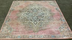 PINK / BEIGE 6'-7" x 6'-7" Flaw in Rug, Reduced Price 1172669760 SEP580U-7SQ - Picture 1 of 3