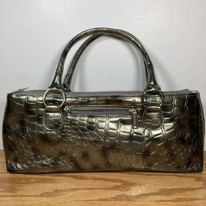 Primeware Silver Satchel Insulated Wine Cooler Bag Carrier Alligator Pattern ￼ - Picture 1 of 6
