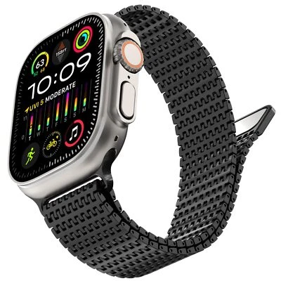 Bandas magnéticas de metal de acero inoxidable para Apple Watch 38/40/41/42/44/45/49 mm Foto 1 de 4