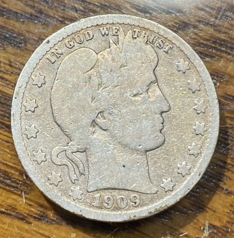 1909-O Barber Quarter Nice Good CHRC Cover