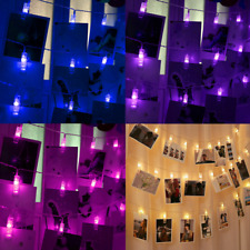 20/50 LED Hanging Picture Photo Peg Clip Fairy String Light Party Bedroom Decor