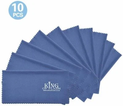 King of Flash 10 x blaue superfeine Mikrofaser Reinigungstücher für Handys