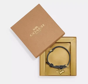 COACH CH144 Gold/Brown Black SMALL PET COLLAR GIFT BOXED NEW - Picture 1 of 8