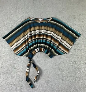 Wet Seal Y2K Vintage Damen Strick Top Gr. XS weite Arme blau/braun/grün/weiß - Bild 1 von 11