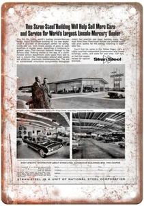 Vintage Stu Evans Lincoln-Mercury 1964 Auto Ad Retro Look Blechschild A4753 - Bild 1 von 2
